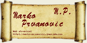 Marko Prvanović vizit kartica